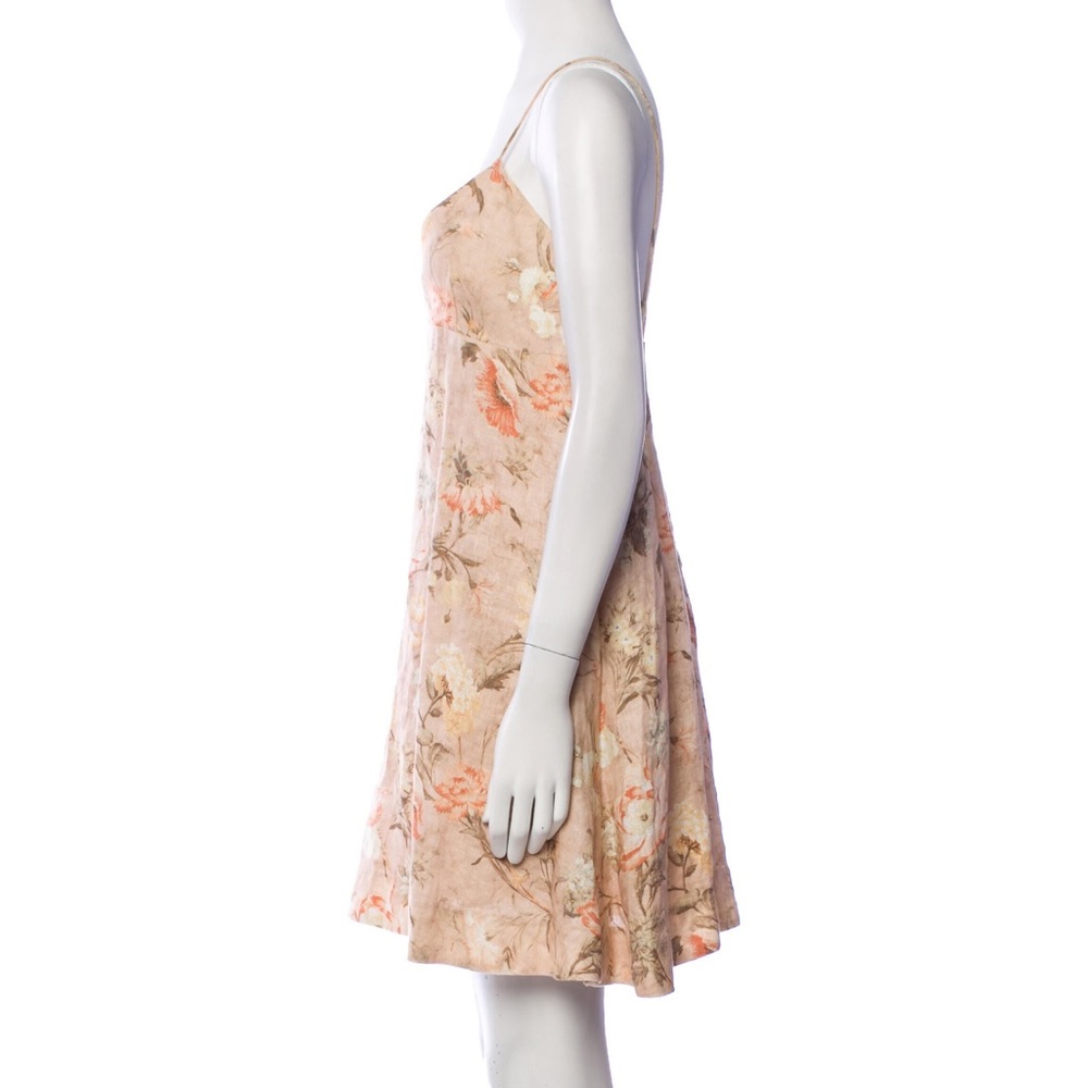 Zimmermann Flared Floral Bowerbird Linen Short Mini Sun Dress - Picture 4 of 5